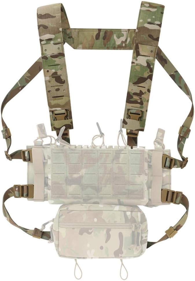KRYDEX Laser Cut Shoulder Strap H Harness and Back Strap with Quick Release Buckles for MK3 MK4 MK5 Chest Rig - Image 2